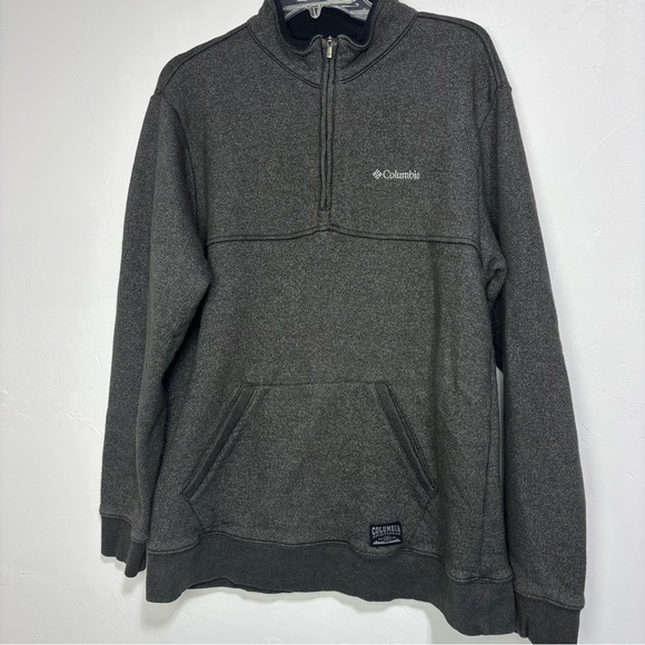 Columbia Men's Large Pullover 1/4 Zip Quarter Sweatshirt Jacket Gray Charcoal - Picture 1 of 11